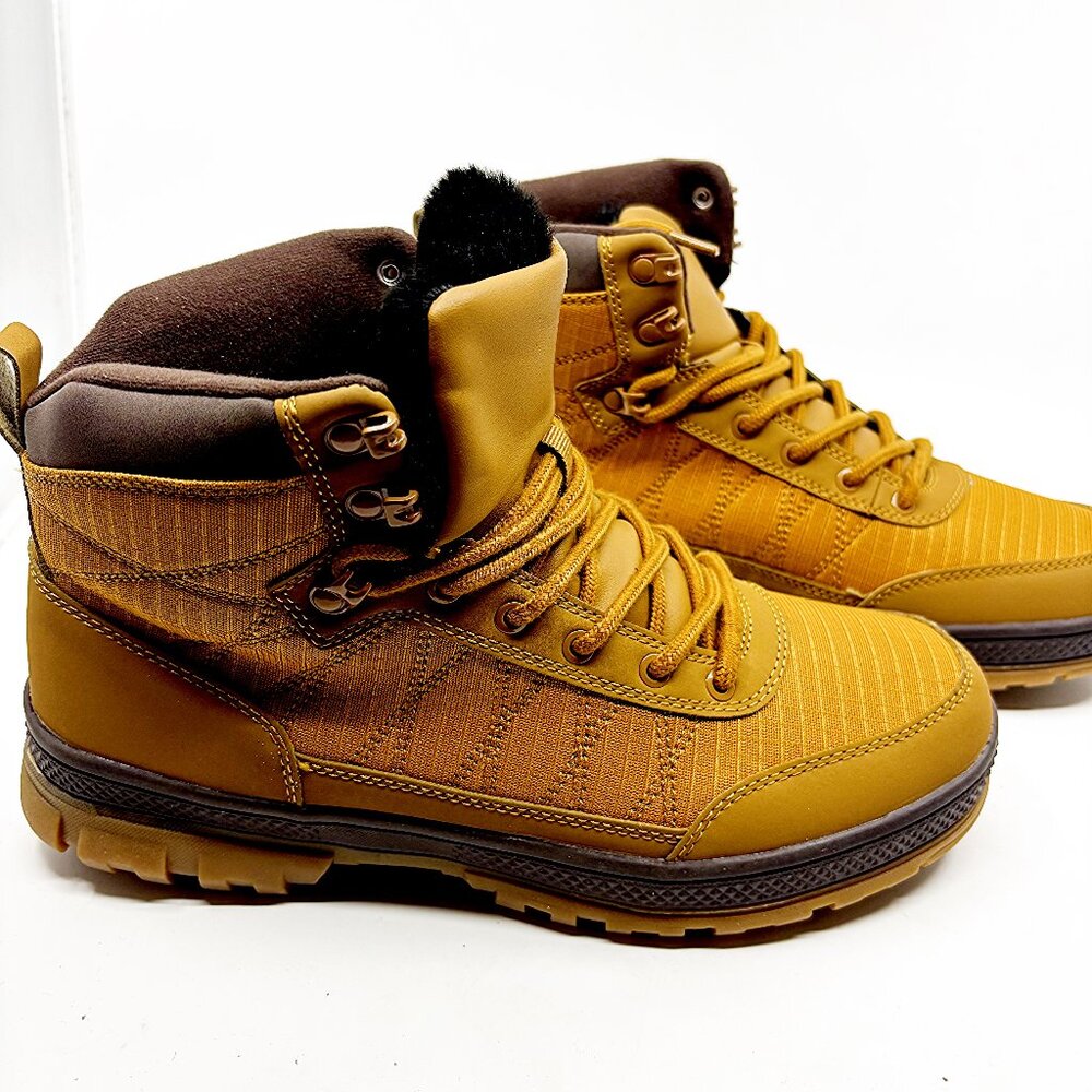Wondamo Men’s Snow Boots Size 8 Waterproof Fur Lined Winter Brown